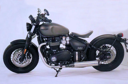 Triumph Bonneville Bobber and Speedmaster 1200 Brushed Titanium Exhaust 2017-2024