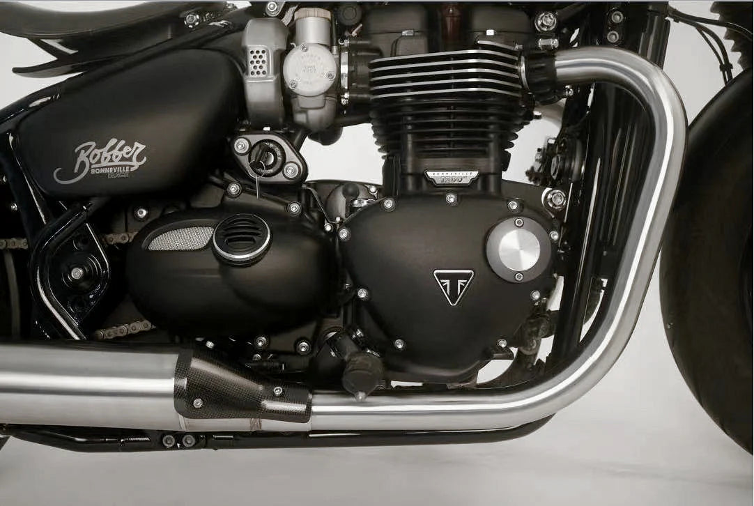 Triumph Bonneville Bobber and Speedmaster 1200 Brushed Titanium Exhaust 2017-2024