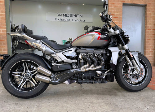 Triumph Rocket 3R & GT 2500 Titanium Bimodal Stealth Side Mount Titanium Slip-On 2019-2023