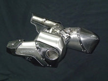 Load image into Gallery viewer, TRIUMPH ROCKET 3 R &amp; GT STEALTH E-VALVE TITANIUM SLIP-ON MUFFLERS